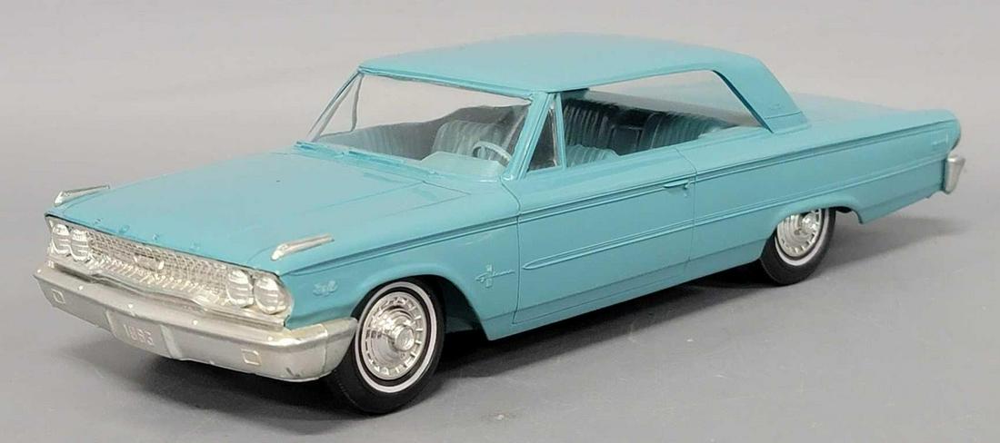 1963 aqua Ford Galaxie 500 XL hardtop dealer promo coaster car (1 of 7)