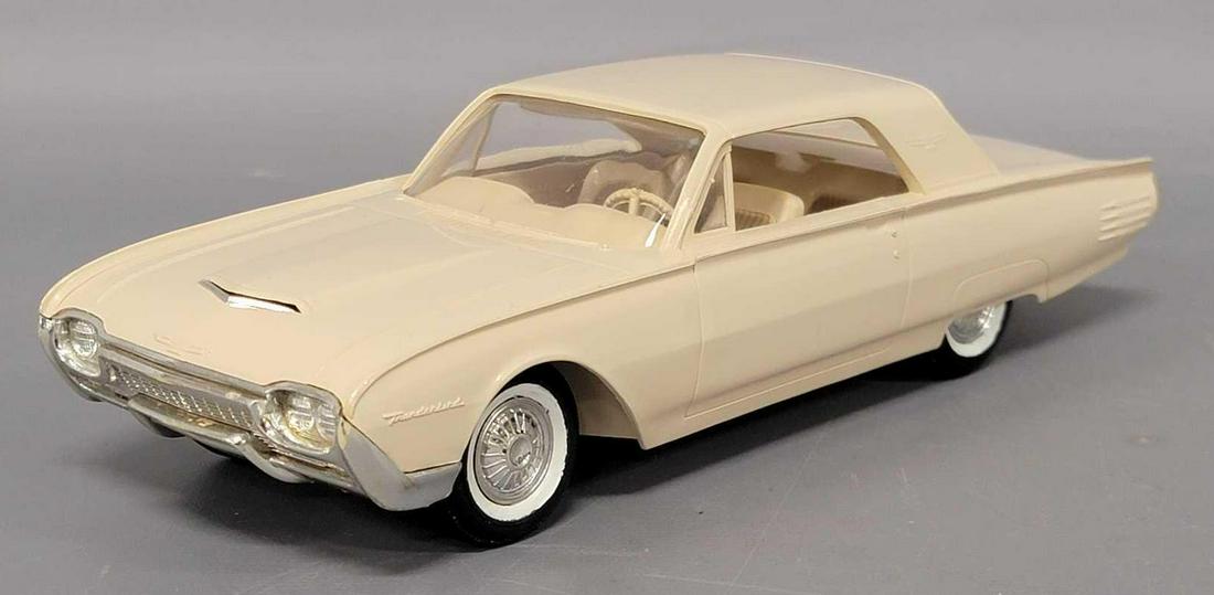 1961 tan Ford Thunderbird hardtop dealer promo coaster car (1 of 7)
