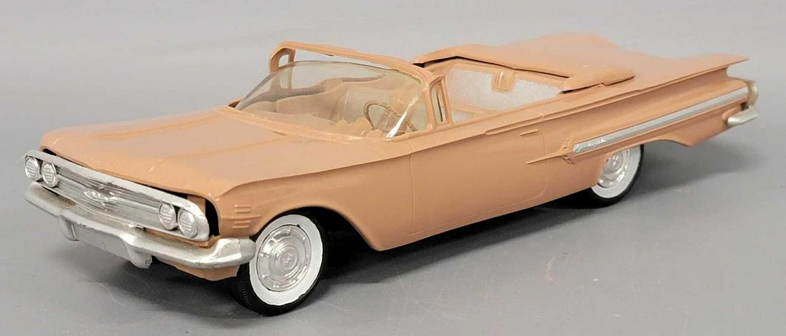 SMP 1960 brown Chevrolet Impala convertible dealer promo friction car (1 of 7)