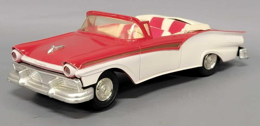 AMT 1957 two tone Ford Fairlane convertible dealer promo coaster car (1 of 8)