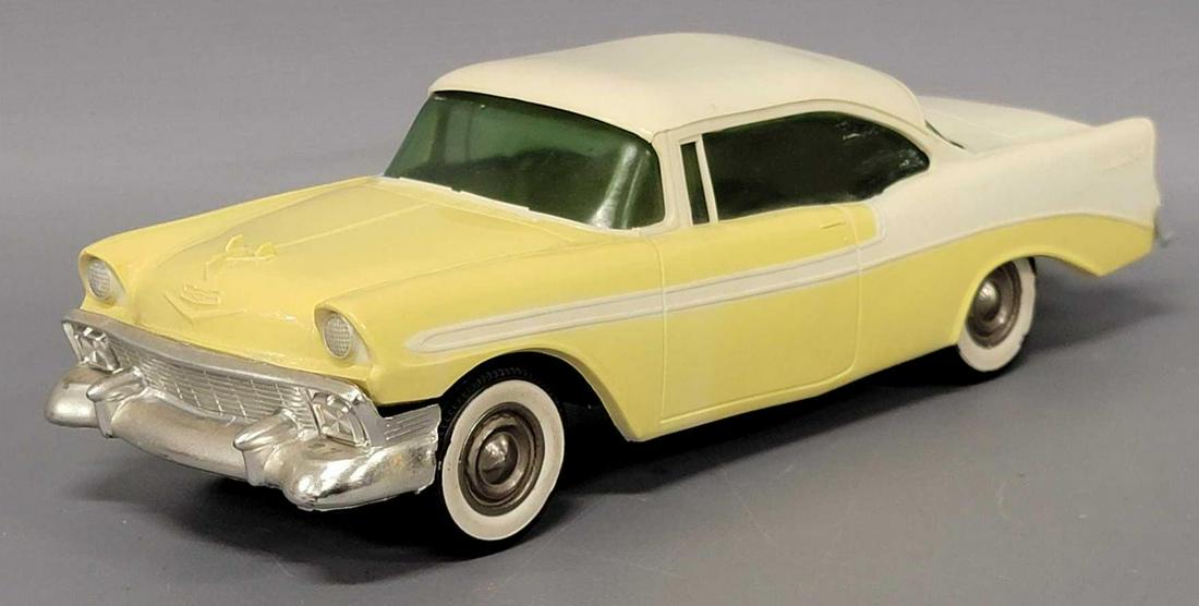 1956 Chevrolet Bel Air two tone hardtop dealer promo friction car (1 of 7)