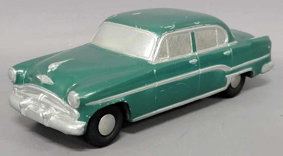 1954 dark green Banthrico Dodge dealer promo coaster metal car bank (1 of 8)