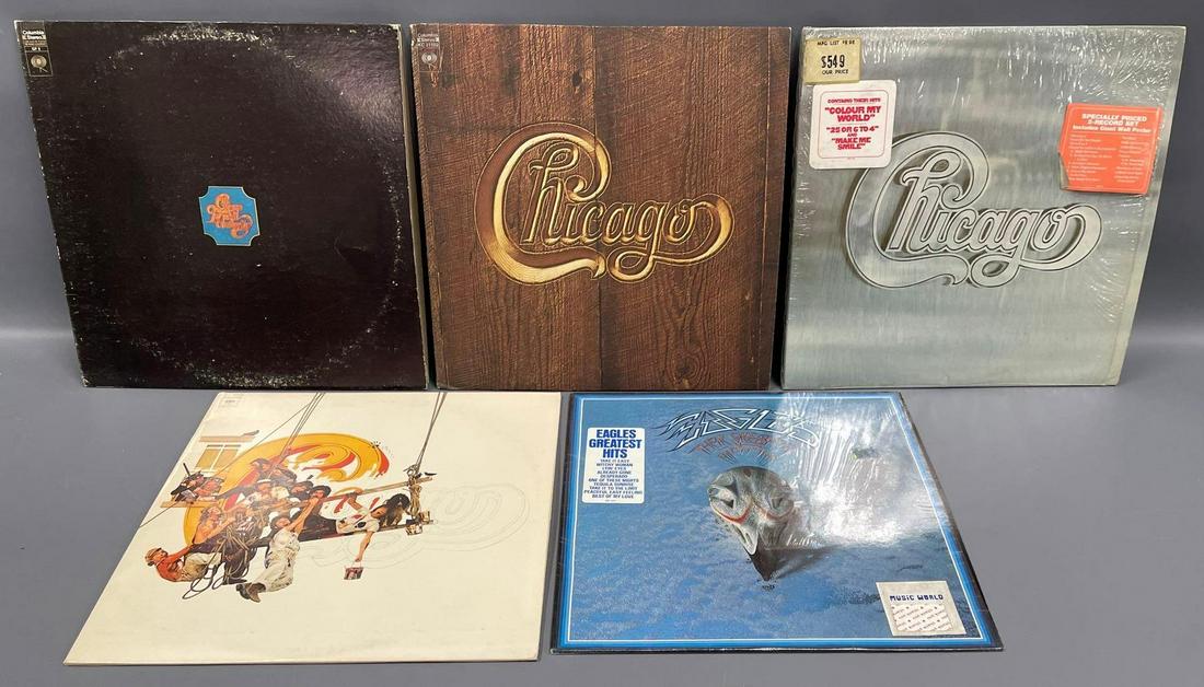 Five Chicago and Eagles vinyl LPâ€™s (1 of 4)
