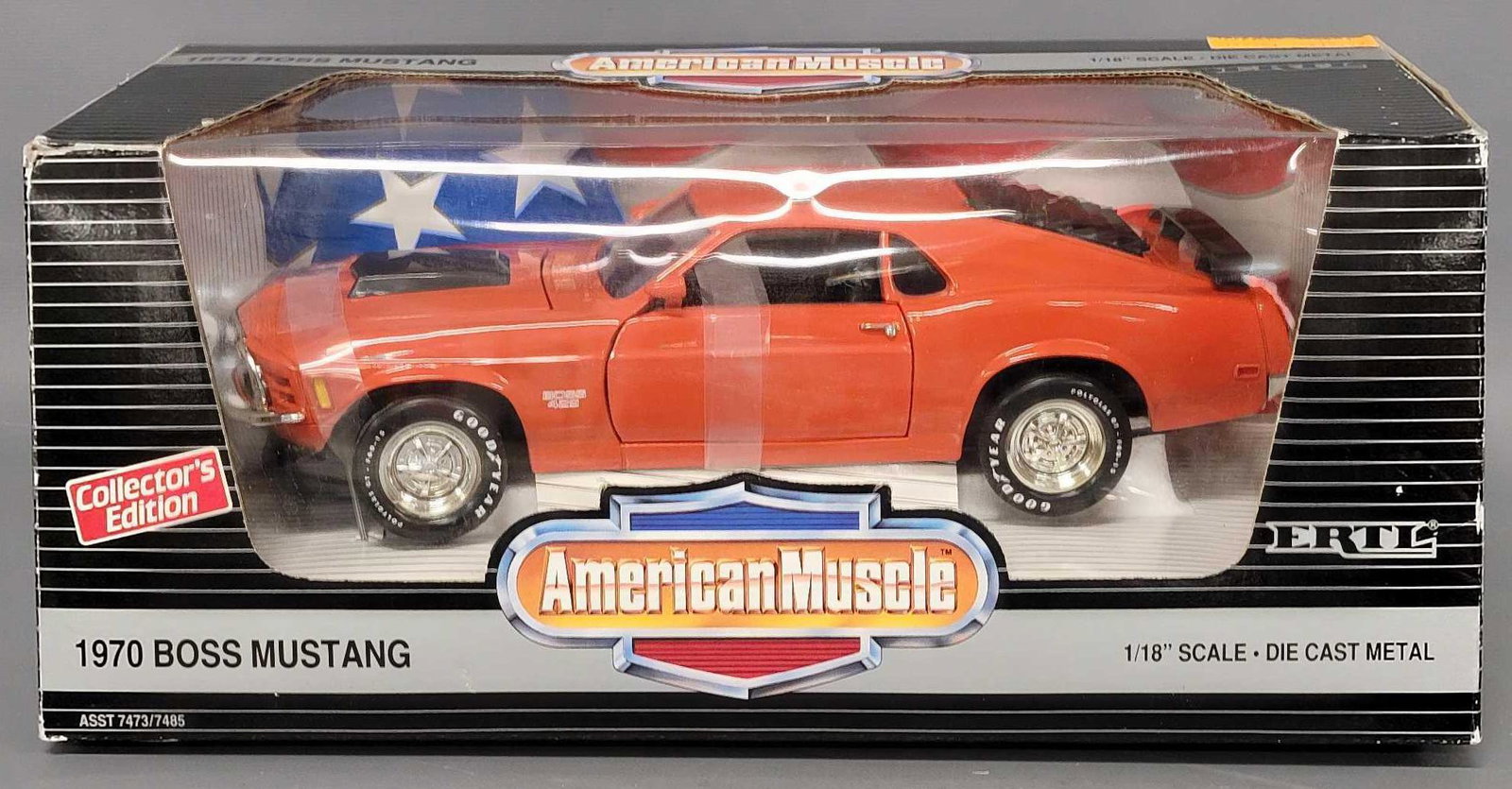 ERTL American Muscle 1/18 scale dark orange 1970 Boss Mustang in original box (1 of 7)