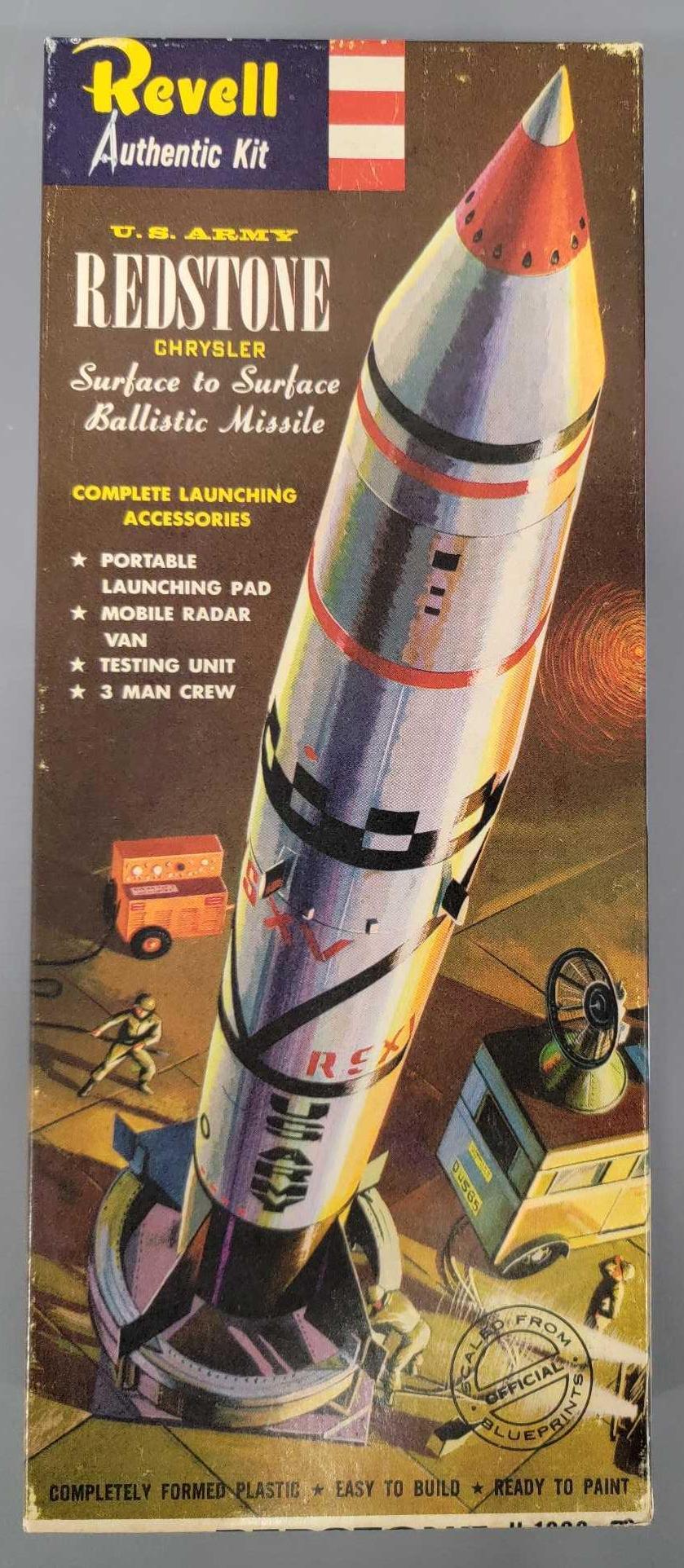 Revell US Army Redstone Chrysler surface to surface missile model kit in type S original box (1 of 4)