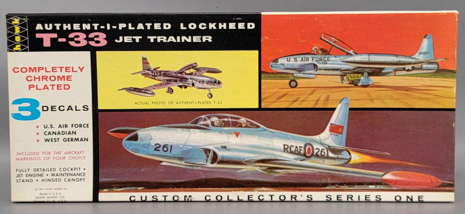 Hawk plastic models Authent-i-plated T-33 Trainer model kit in original box (1 of 4)