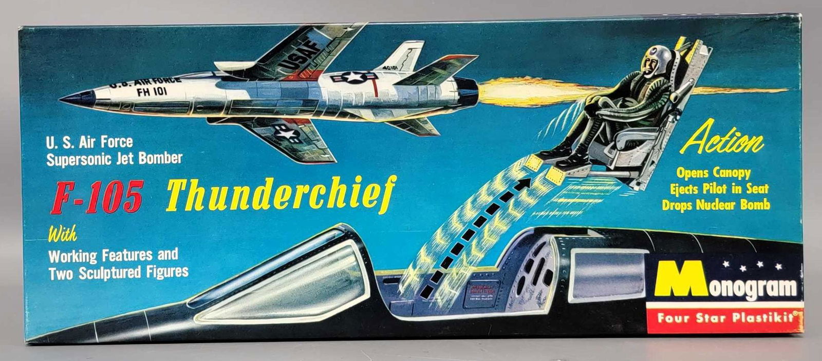 Monogram US Air Force F-105 Thunderchief model kit in original box (1 of 4)