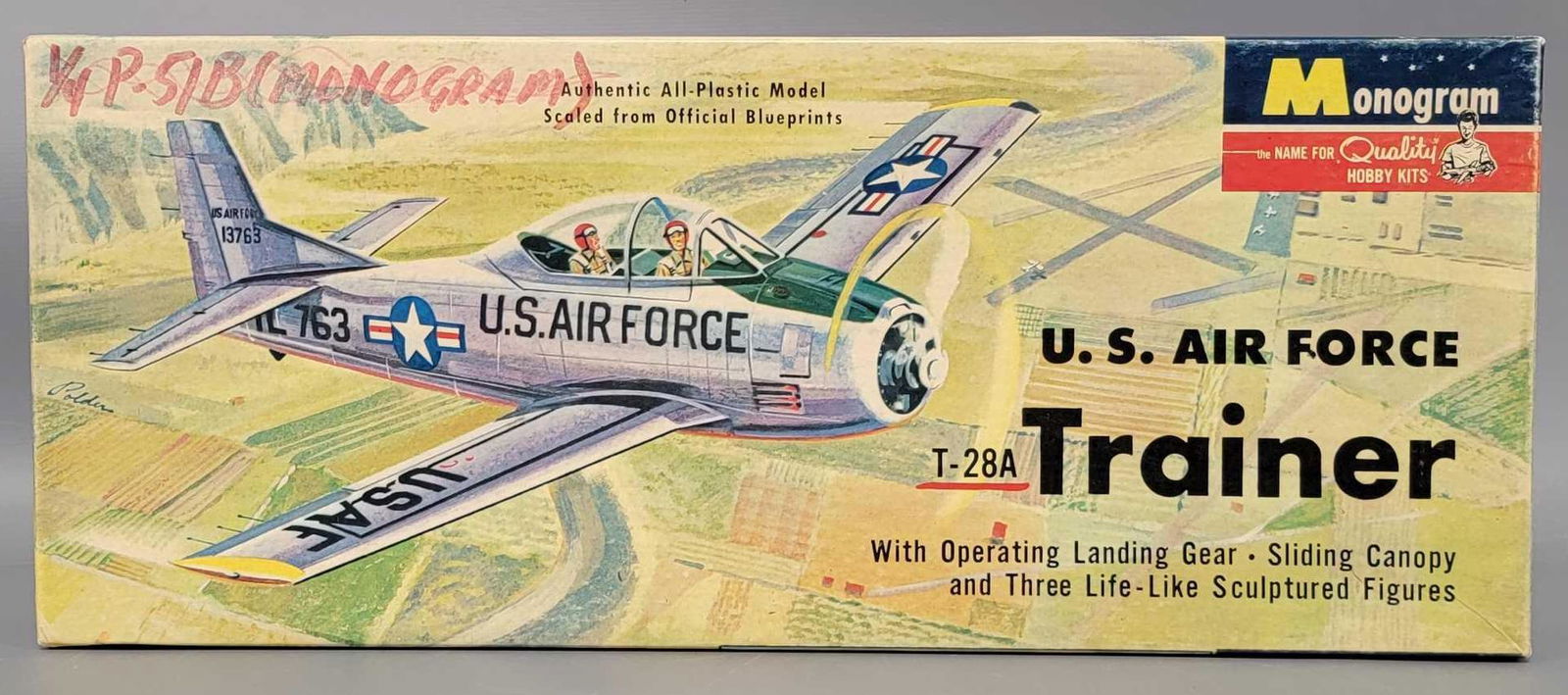 Monogram US Air Force T-28A Trainer model kit in original box (1 of 4)