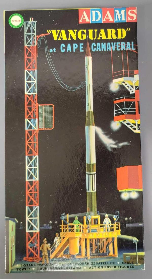Adams Military model kit K161 Vanguard at Cape Canaveral in original box: Adams Military model kit K161 Vanguard at Cape Canaveral in original box, kit appears complete with some parts in handmade bags, includes clean instruction and decal sheets, box is excellent.