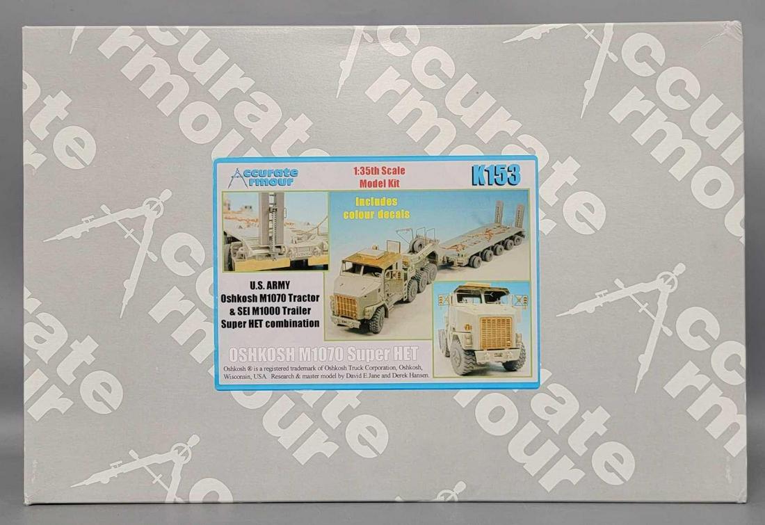 Accurate Armour 1/35 scale model kit K153 US Army Oshkosh Tractor & Trailer unbuilt (1 of 6)