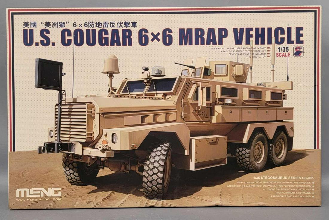 Meng 1/35 scale model kit SS-005 US Cougar 6x6 MRAP vehicle in original box (1 of 8)
