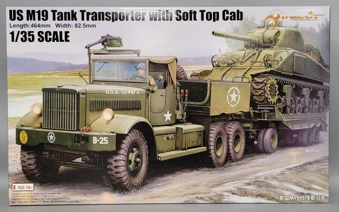 Merit 1/35 scale model kit 63502 US M19 Tank Transporter in original box (1 of 8)