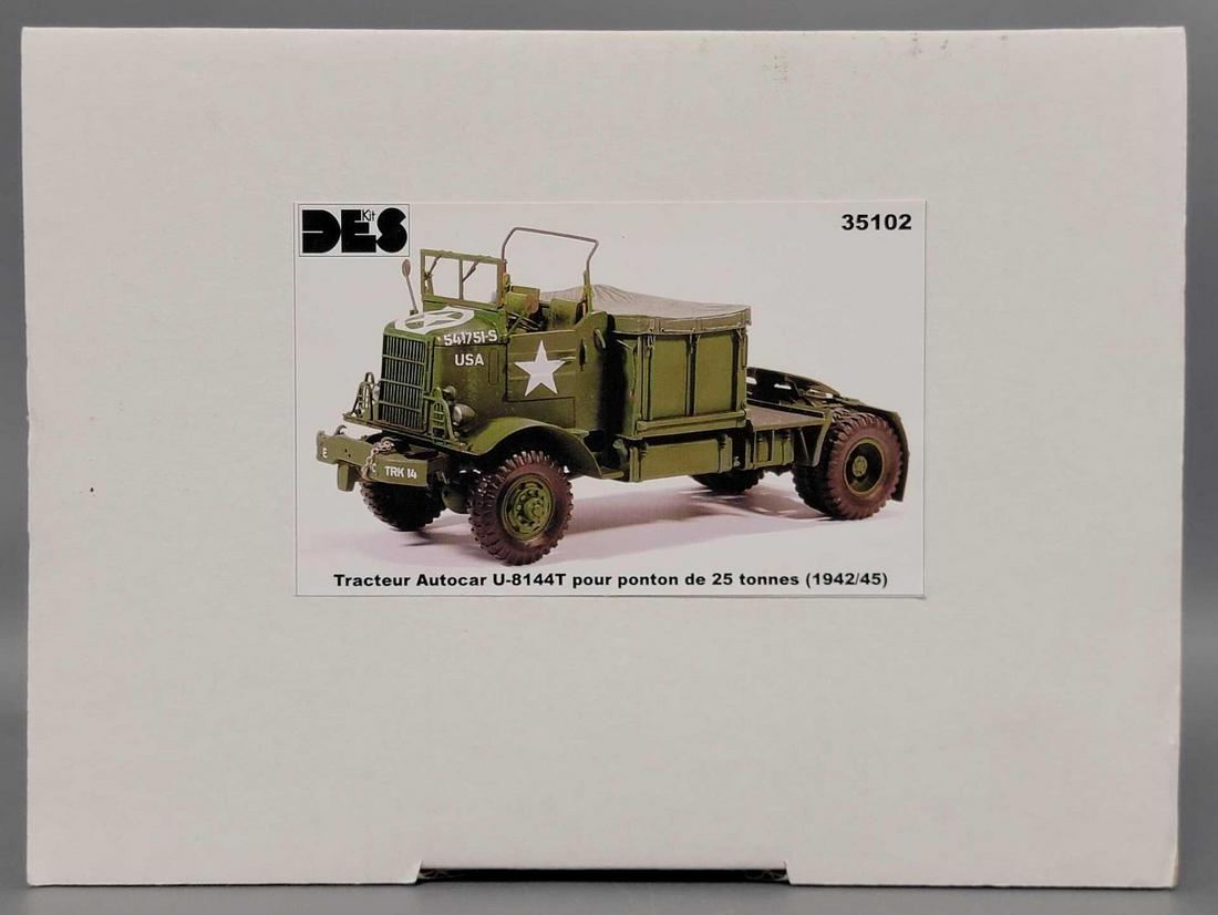DES 1/35 scale Tracteur Autocar U-8144T resin model kit in original box: DES 1/35 scale 35102 Tracteur Autocar U-8144T resin model kits in original box, kit appears complete with instructions, box is excellent.