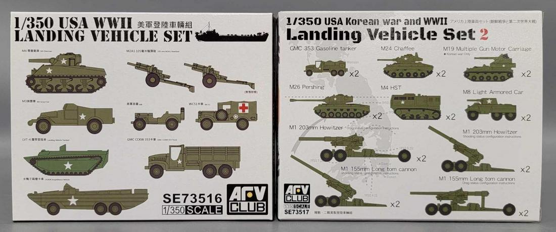 Two AFV Club 1/350 scale military model kits in original boxes (1 of 3)