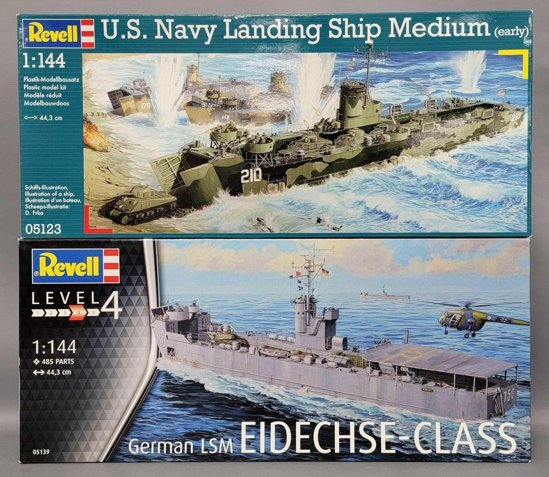 Two Revell 1/144 scale military ship model kits in original boxes (1 of 6)