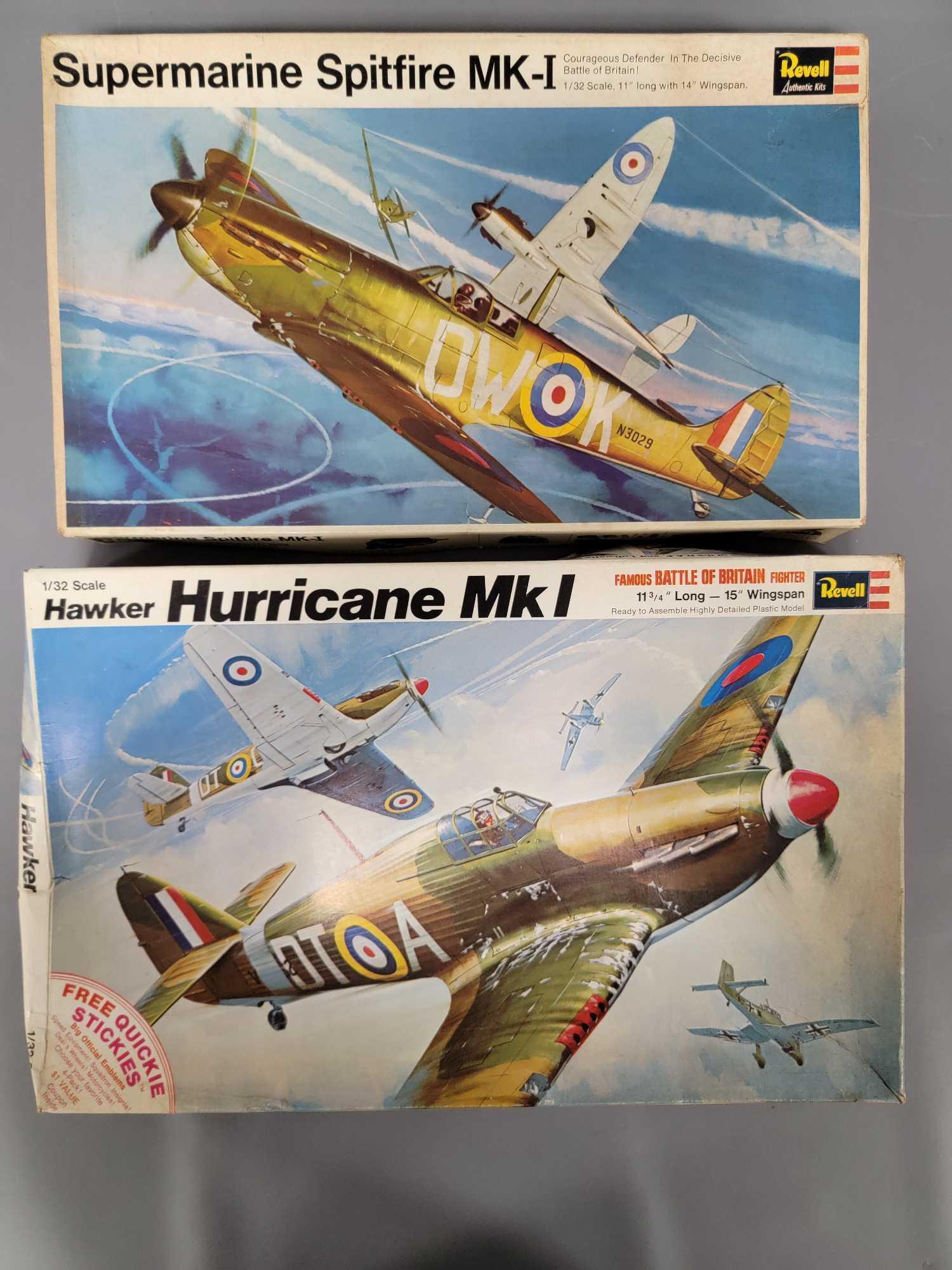 Two Revell 1/32 scale airplane model kits in original boxes (1 of 7)