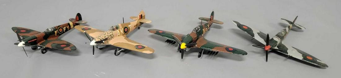 Four vintage built up WWII British model airplanes (1 of 2)