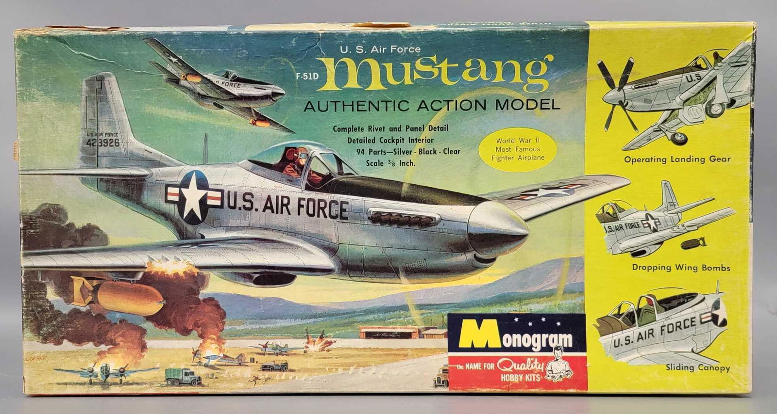 Monogram PA77 F-51D Mustang model kit in original box (1 of 4)