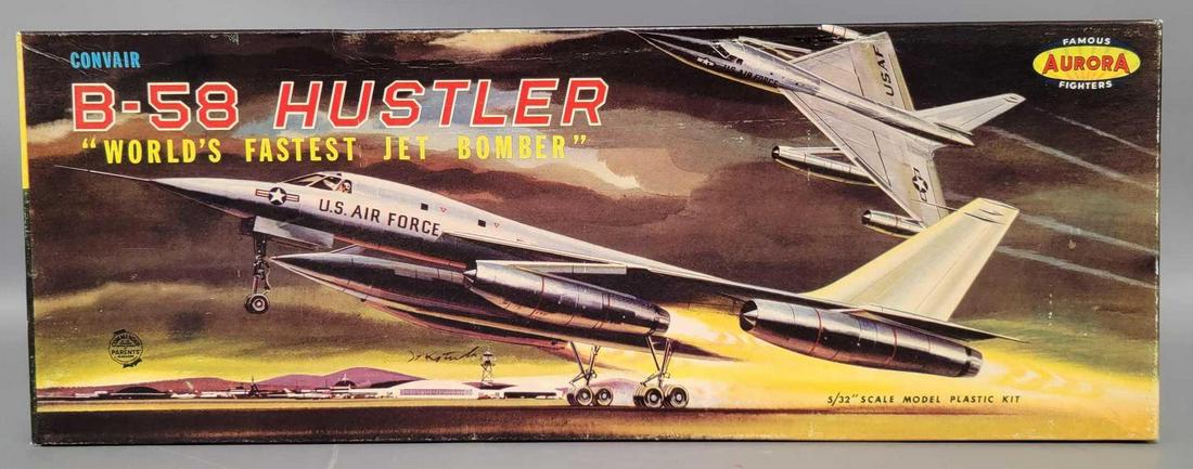 Aurora Famous Fighters 1/76 scale 375 Convair B-58 Hustler model kit in original box (1 of 4)
