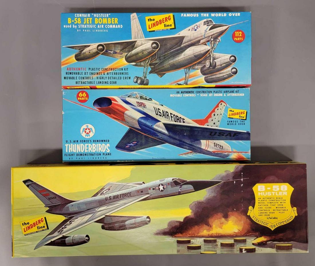 Three Lindberg military jet model kits in original boxes (1 of 6)