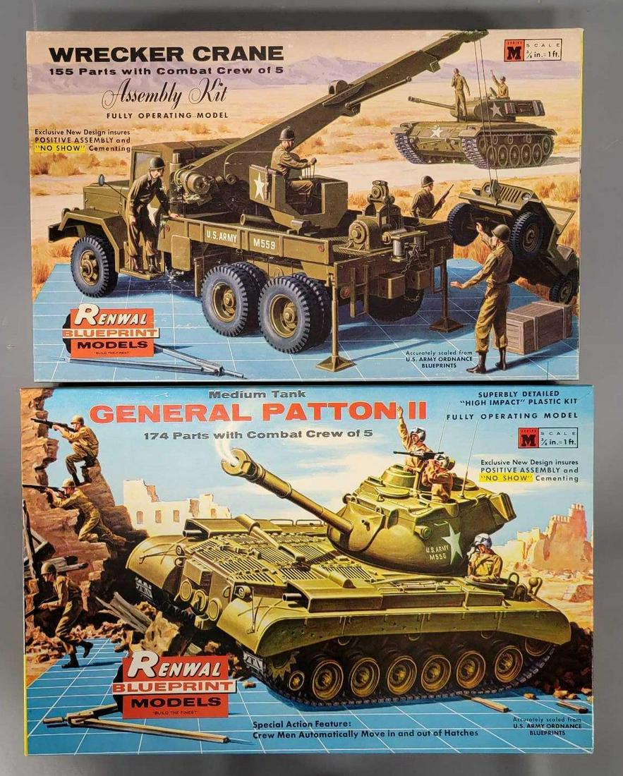 Two 1/32 scale Renwal military model kits in original boxes (1 of 5)