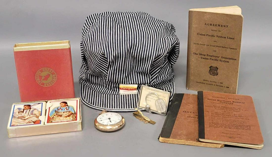 Collection of Railroad ephemera, books and other items: Collection of Railroad ephemera, books and other items, includes the following books, an Agreement between the GN Railway Co and System Federation No. 101 1948, Great Northern rules September 1, 1900 