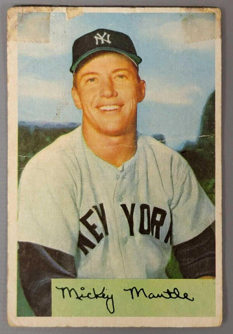 1954 Bowman Mickey Mantle baseball card #65 (1 of 8)
