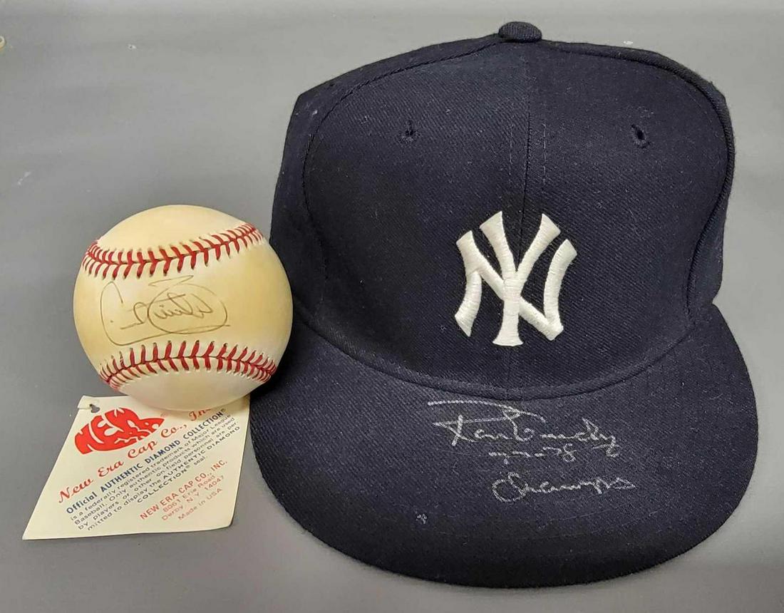 Ron Guidry and Cecil Fielder Autographed cap and baseball: Ron Guidry and Cecil Fielder Autographed cap and baseball.� Includes a Ron Guidry autographed Yankees baseball cap with Champs '77-'78 on the bill plus a Cecil Fielder autographed offic
