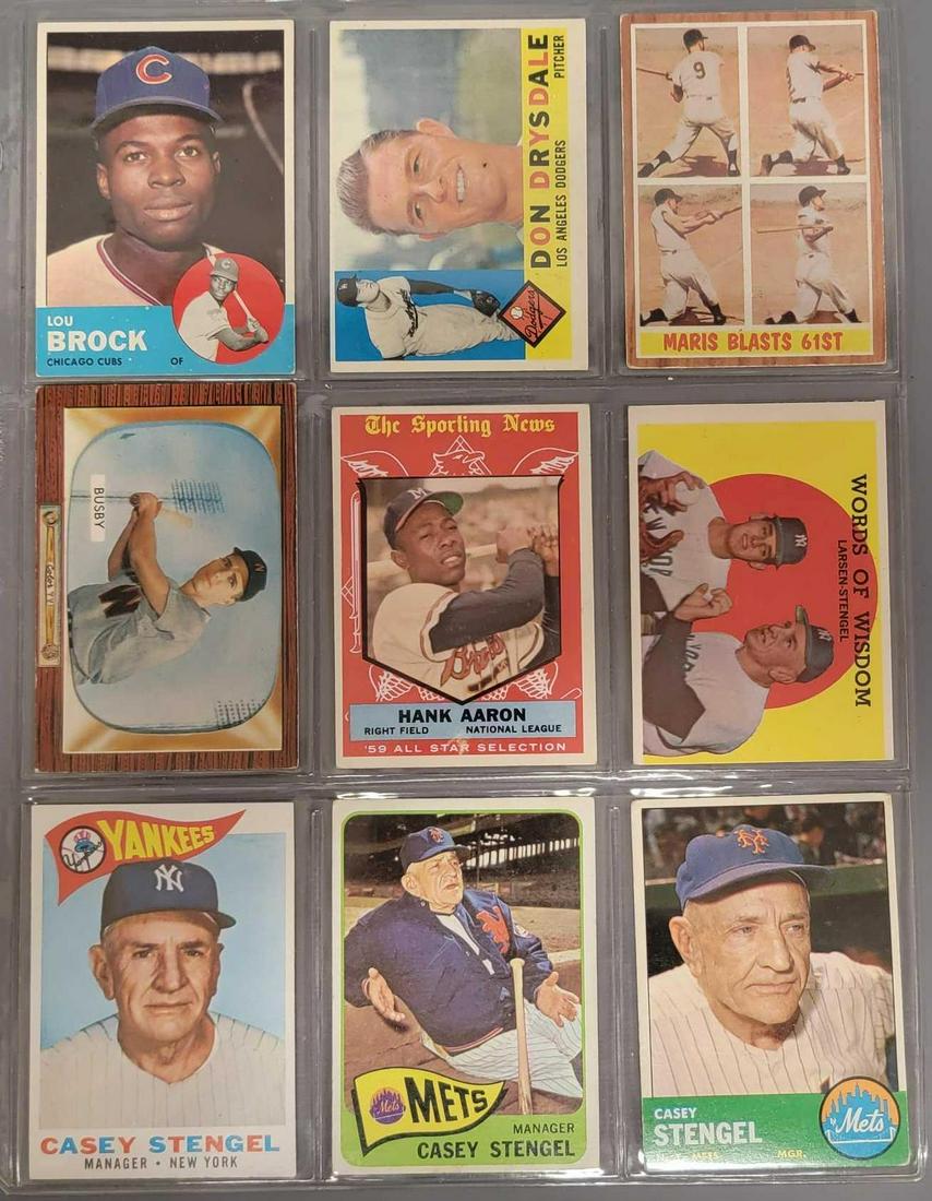 Collection of nine assorted mostly Topps baseball cards (1 of 8)