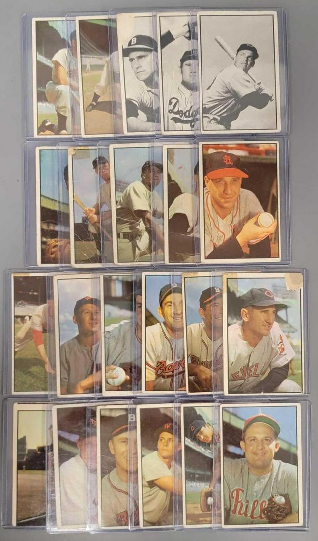 Twenty-two common 1953 Bowman baseball cards (1 of 9)