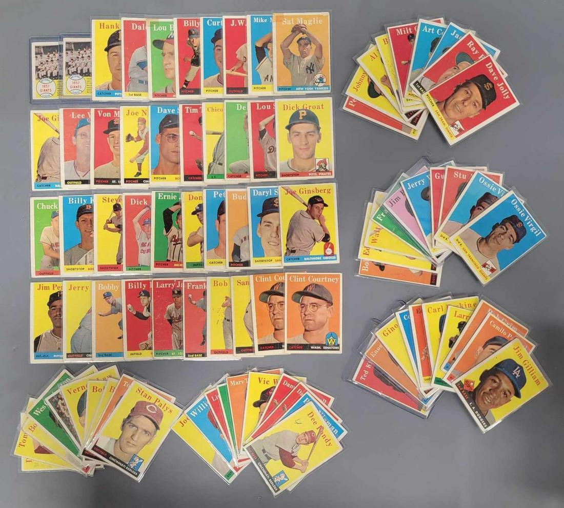 Ninety 1958 Topps common baseball cards (1 of 3)