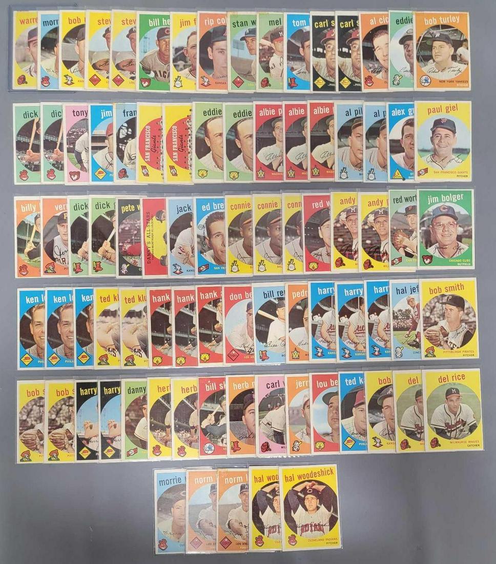 Eighty-five 1959 Topps common baseball cards (1 of 3)