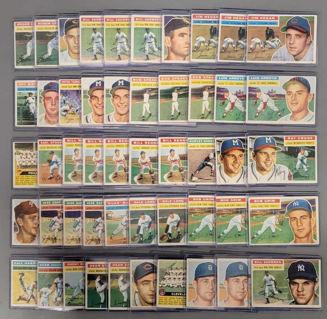 Fifty 1956 Topps common baseball cards (1 of 5)
