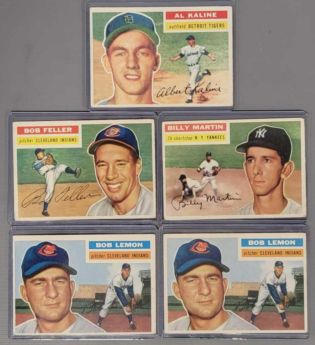 Five 1956 Topps baseball cards all stars (1 of 7)