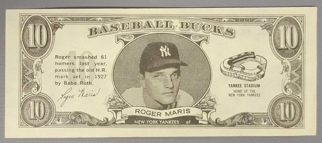 1962 Topps Roger Maris Baseball Bucks (1 of 6)
