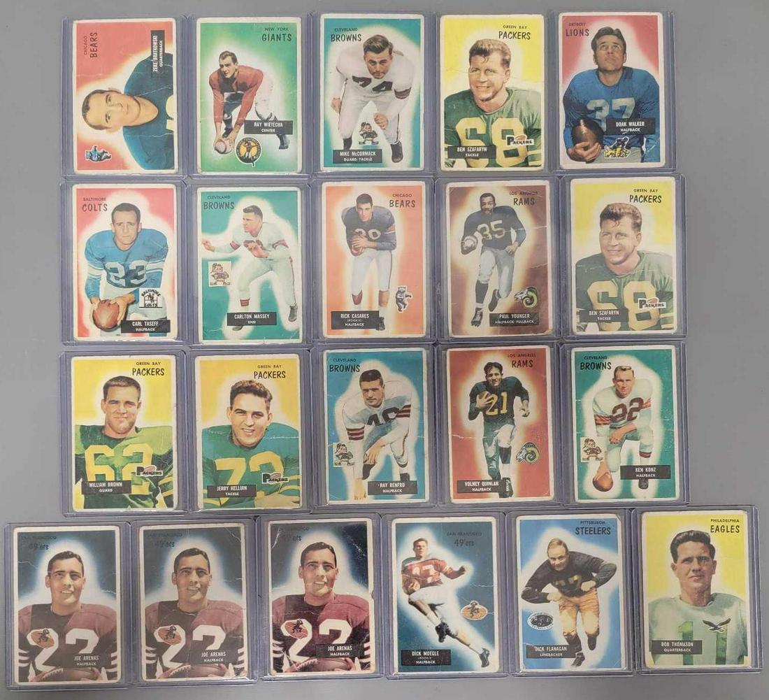 Twenty-one 1955 Bowman football cards (1 of 5)