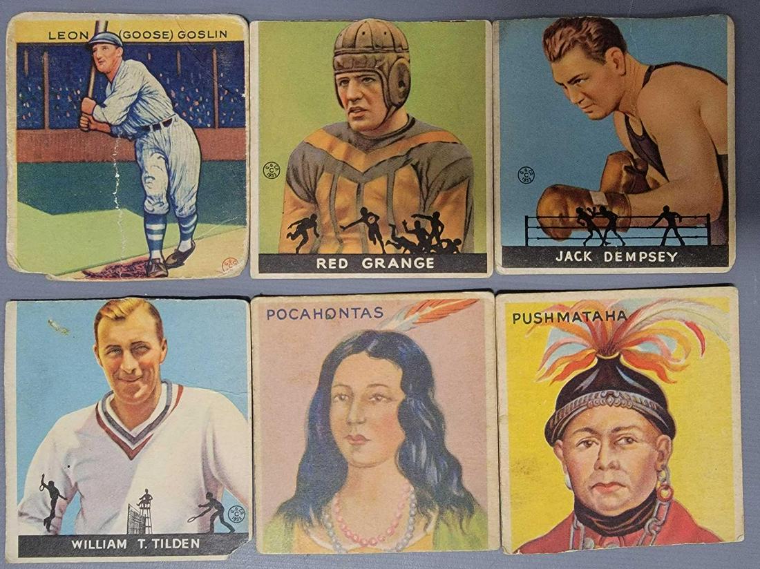 Six Goudey Gum co trading cards (1 of 5)