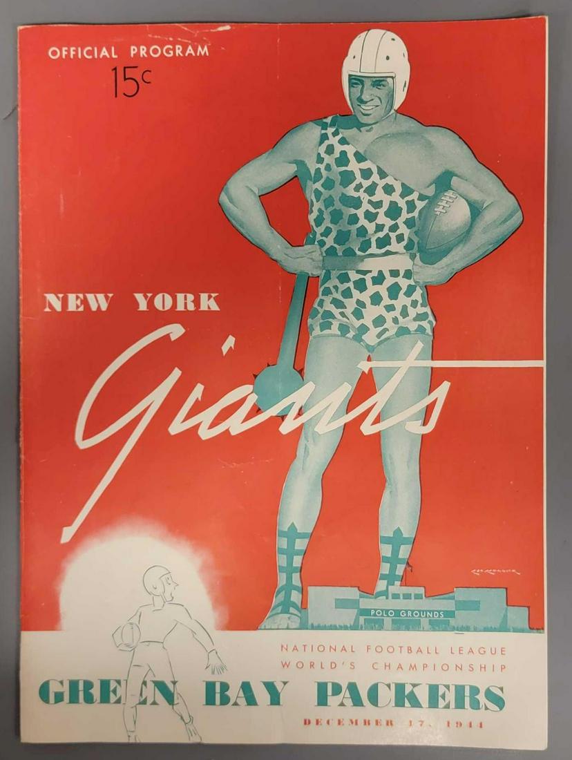 1944 New York Giants vs Green Bay Packers NFL Worlds Championship program (1 of 5)