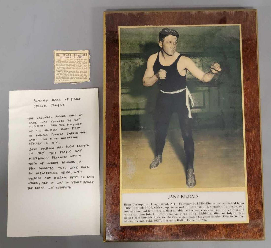 Vintage Boxing Hall of Fame error Plaque (1 of 7)