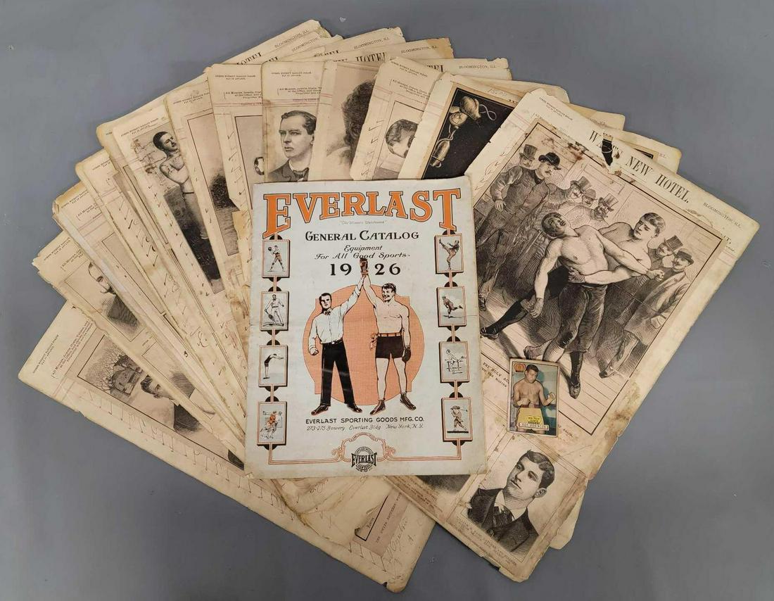 Collection of vintage boxing papers including a 1926 Everlast Catalog (1 of 7)
