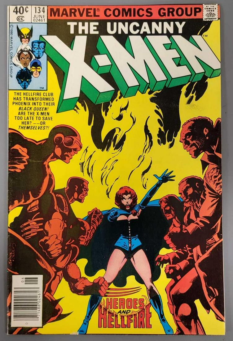 Marvel The Uncanny X-men #134 first appearance of Dark Phoenix: Marvel The Uncanny X-men #134 first appearance of Dark Phoenix, book is very good to excellent, does have a chip in bottom edge at Phoenix boot edge, light crease from top to bottom, it would press ou