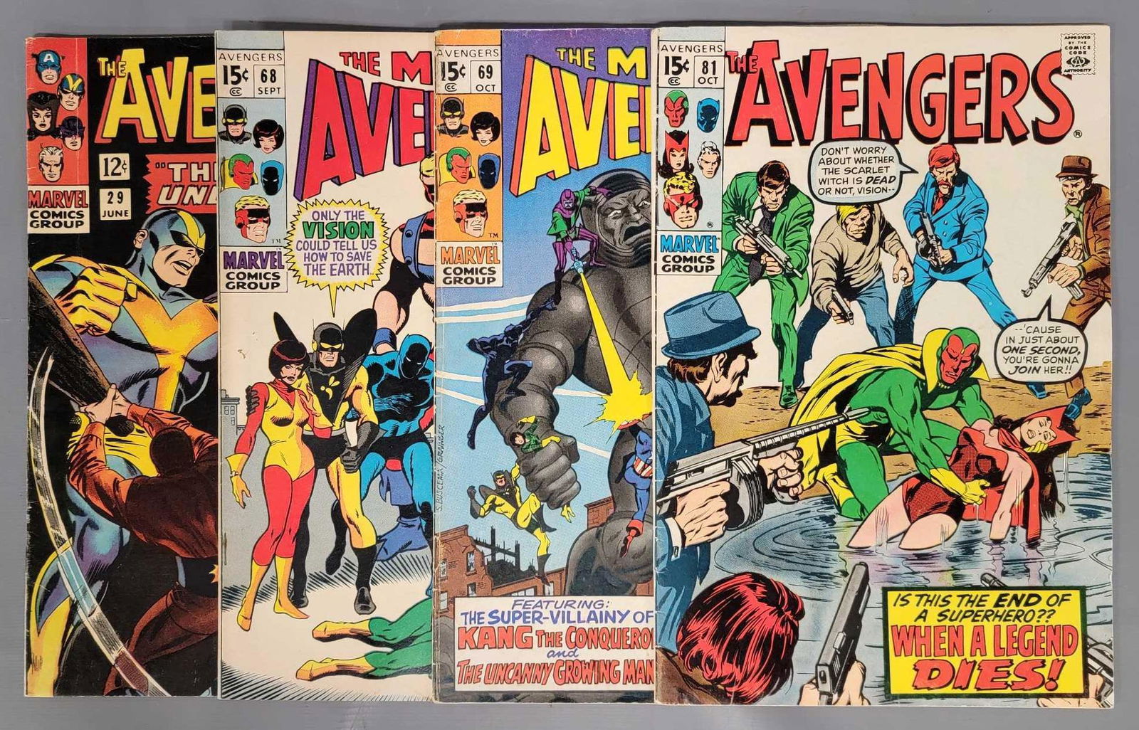 Four Marvel Avengers comic books (1 of 7)