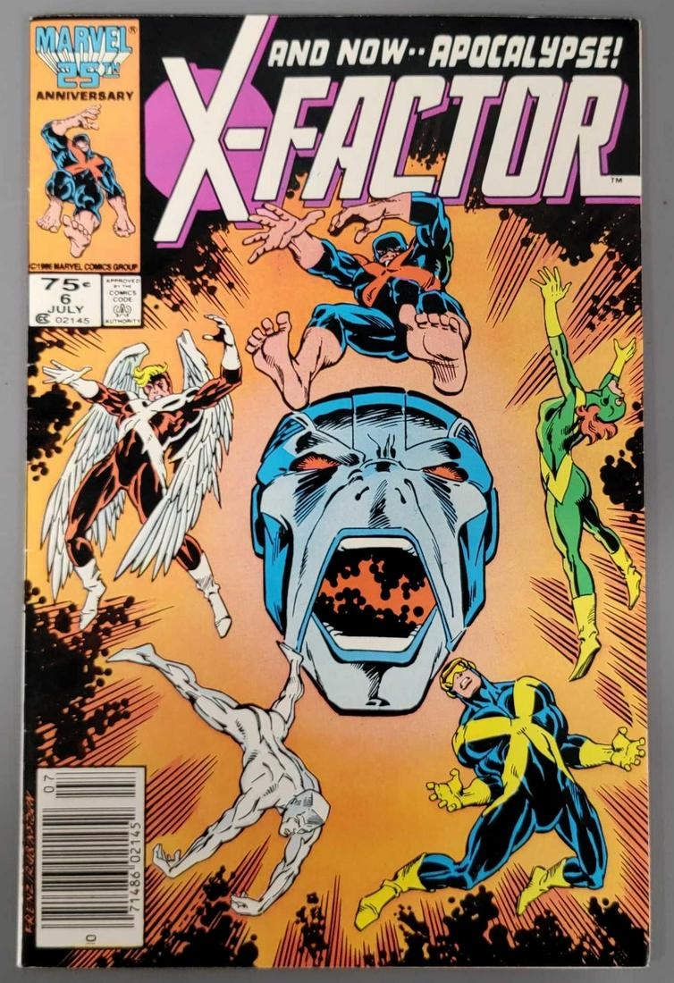 Marvel X-Factor #6 first full appearance of Apocalypse: Marvel X-Factor #6 first full appearance of Apocalypse, newsstand copy, book is excellent to near mint with extremely light wear at right top corner.