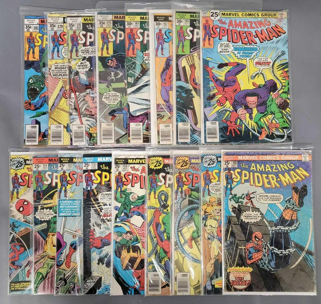 Seventeen Marvel the Amazing Spiderman bronze age comics (1 of 4)