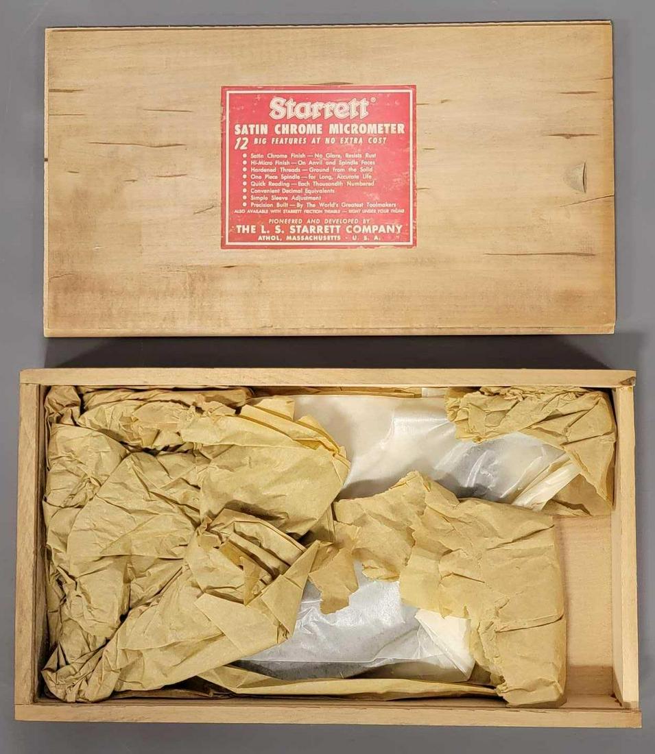 Vintage Starrett Micrometer 436F 5 to 6 inch in Original wooden Box (1 of 7)