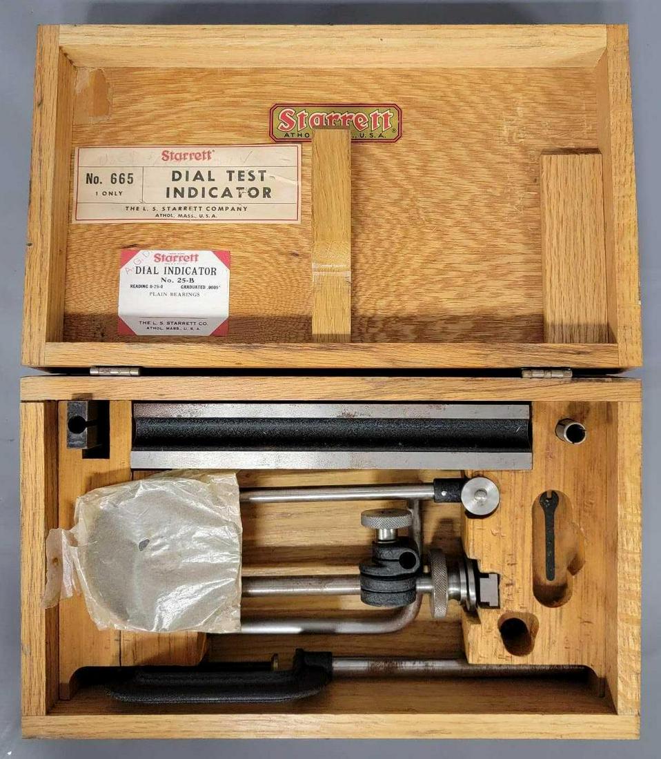 Vintage Starrett 665 dial test indicator stand in case only, no indicator (1 of 8)