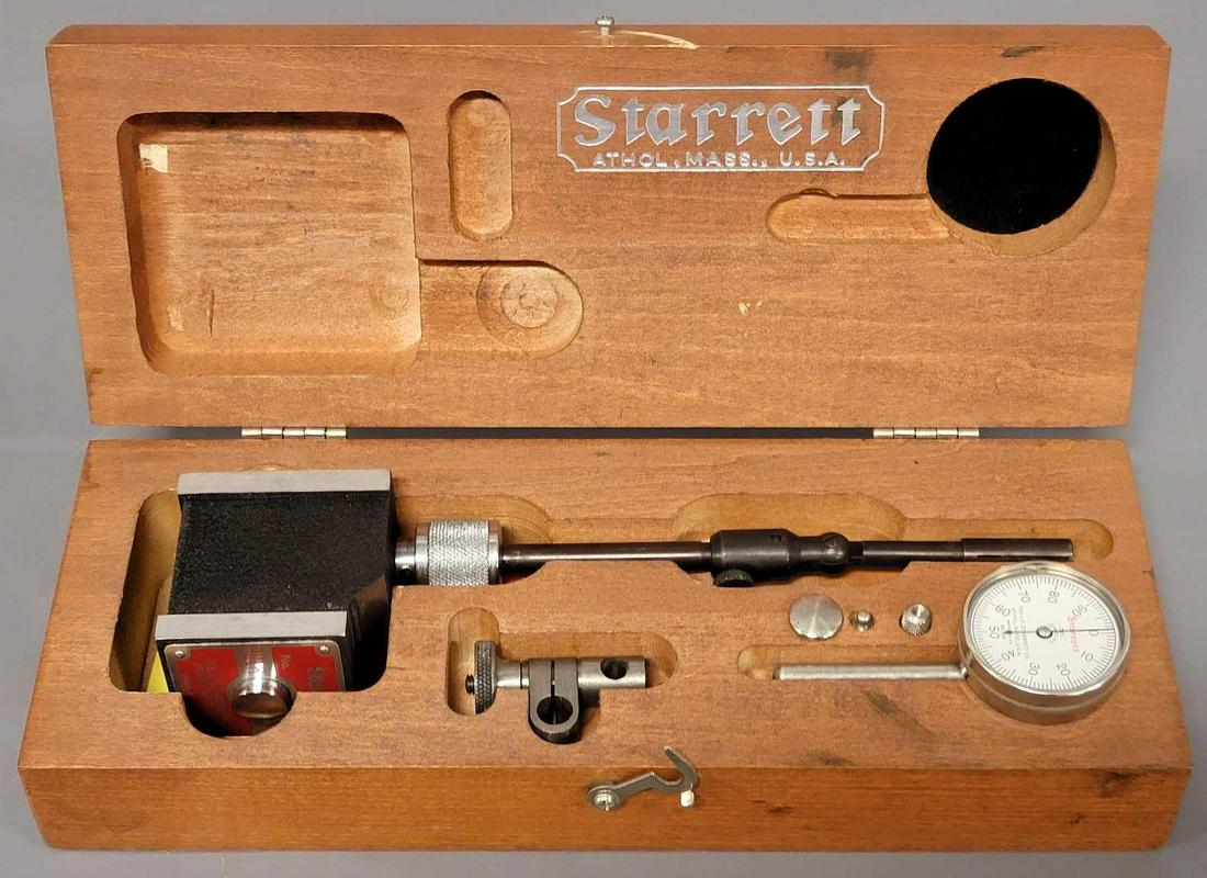 Starrett No. 657 Magnetic Base Indicator Stand and Dial indicator (1 of 7)