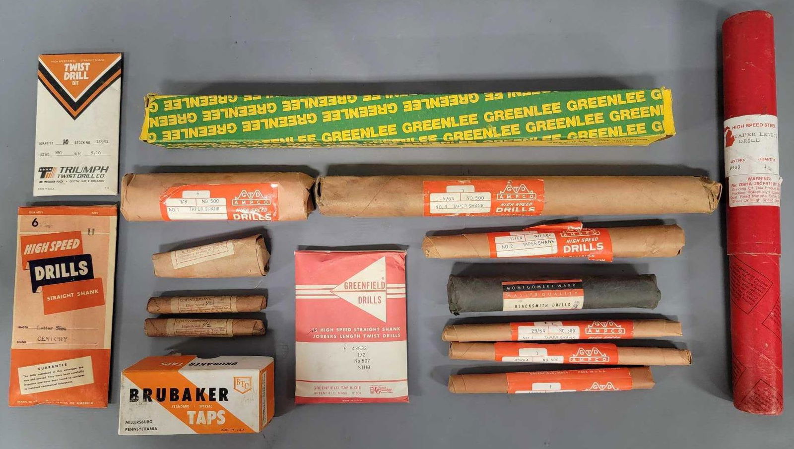 Fifteen packages of drill bits and taper shanks new old stock (1 of 7)
