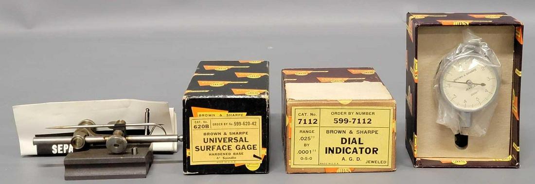 Brown & Sharpe Universal surface gage and .025 by .0001 dial indicator in original boxes (1 of 7)