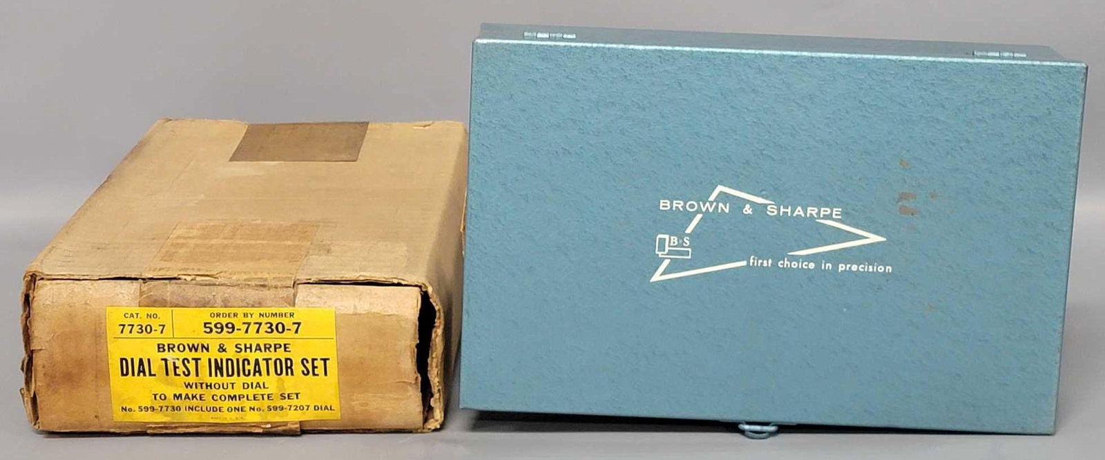 Brown & Sharpe dial test indicator set without dial metal case new old stock (1 of 5)